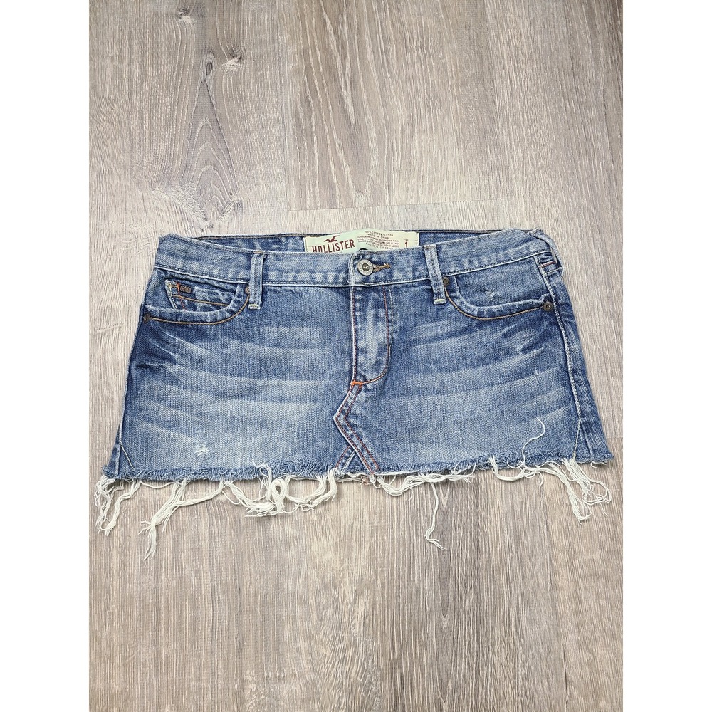 Y2K Hollister 1 Micro Mini Skirt Distressed McBling Bimbocore Mallcore It Girl